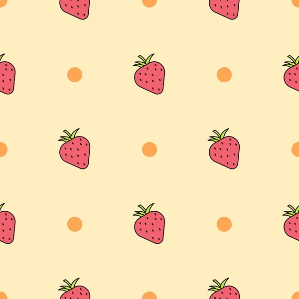 Modèle Vectoriel Sans Couture Avec Simple Icône Fraise Illustration Modèle — Image vectorielle