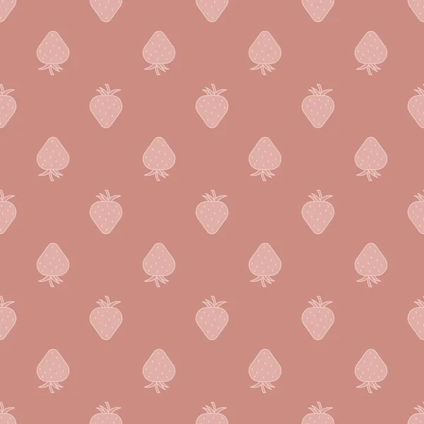 Modèle Vectoriel Sans Couture Avec Simple Icône Fraise Illustration Modèle — Image vectorielle