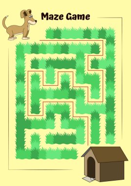 Köpek ve köpek kulübesi Mazereti. Çocuklar için eğitici bir oyun. Köpeğin kulübesine kaçmasına yardım et - Çözümlü labirent bulmacası