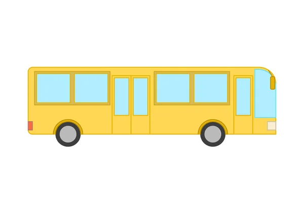 扁平型黄色巴士 因白人背景而被隔离 — 图库矢量图片
