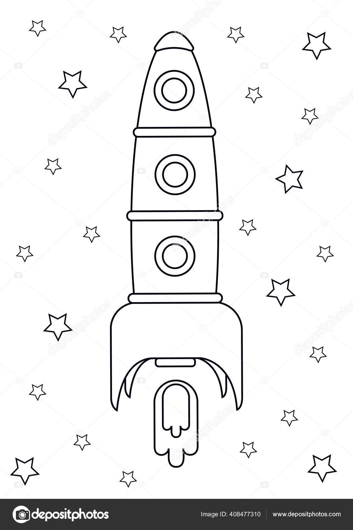 Rocket launcher line art coloring paper 8289026 Vector Art at Vecteezy