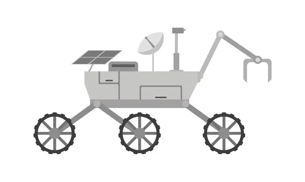 Mars Rover Platt Stil Design Vektor Illustration Isolerad Vit Bakgrund — Stock vektor