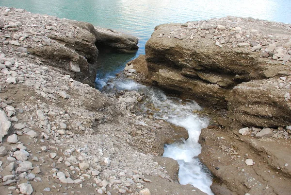 Vista Panorámica Las Rocas Agua Clara Del Lago — Foto de Stock