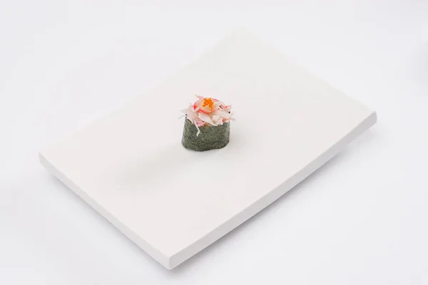 Sushi Piatto Bianco Cucina Tradizionale Asiatica — Foto Stock