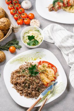 hizmet lezzetli ev yapımı yiyecek üstten görünüm