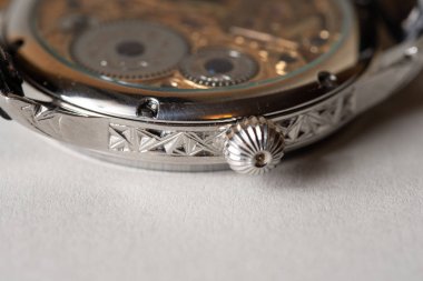 Mekanizması, arka plan üzerinde bir saatinin saat yakın çekim