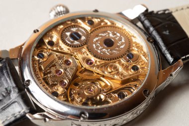 Mekanizması, arka plan üzerinde bir saatinin saat yakın çekim