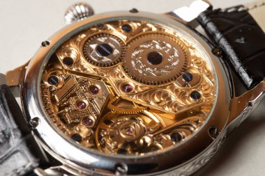 Mekanizması, arka plan üzerinde bir saatinin saat yakın çekim