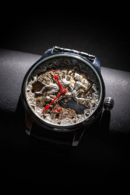 Mekanizması, arka plan üzerinde bir saatinin saat yakın çekim