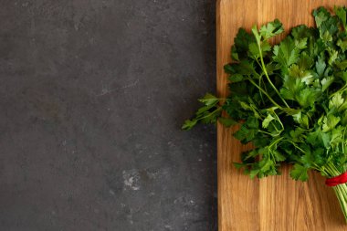 Demet maydanoz gri bir arka plan üzerinde