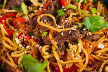 İştah açıcı Japon şehriye, yakın çekim