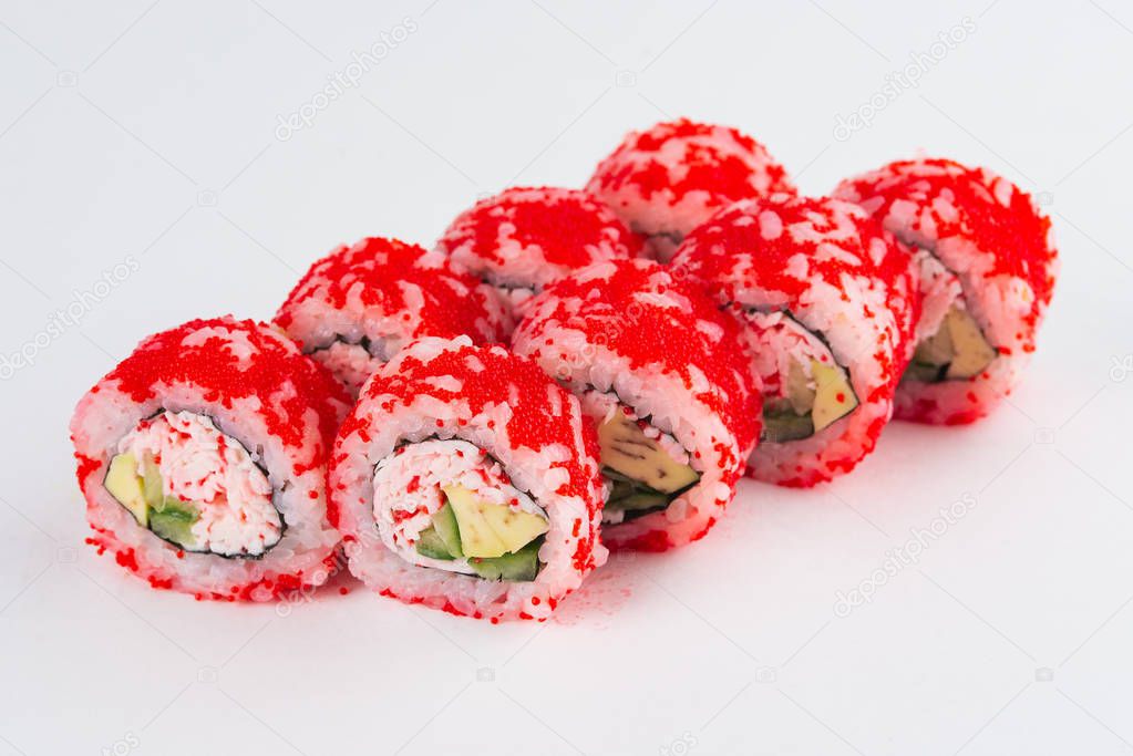 Traditional japanese sushi rolls 