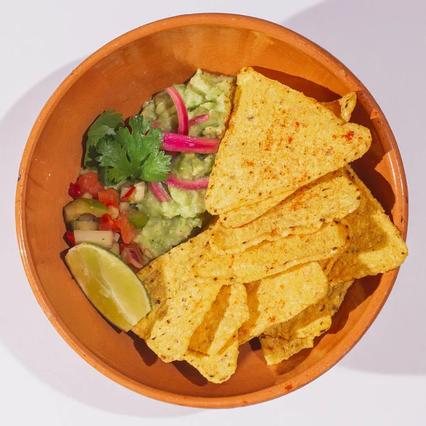 Comida Tradicional Mexicana Sobre Fondo Blanco — Foto de Stock