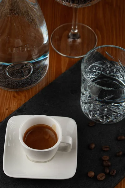 Taza Café Vasos Frasco Con Agua — Foto de Stock