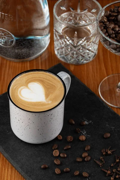 Egy Csésze Kávé Egy Asztalon — Stock Fotó