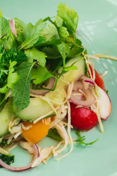 Insalata Verde Fresca Con Verdure — Foto Stock