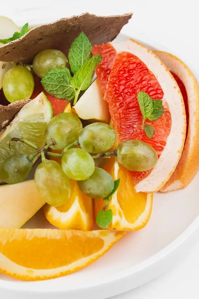 sliced assorted fruits , healthy dessert