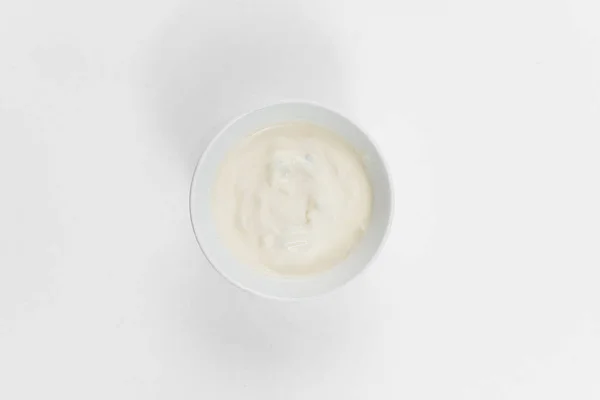 Salsa Cremosa Isolata Sfondo Bianco — Foto Stock