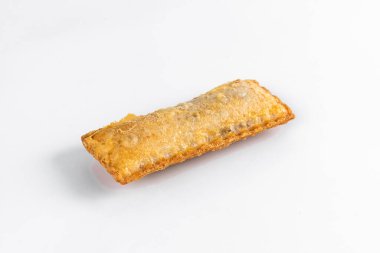 Beyaz arka planda jambonlu ve peynirli sandviç.