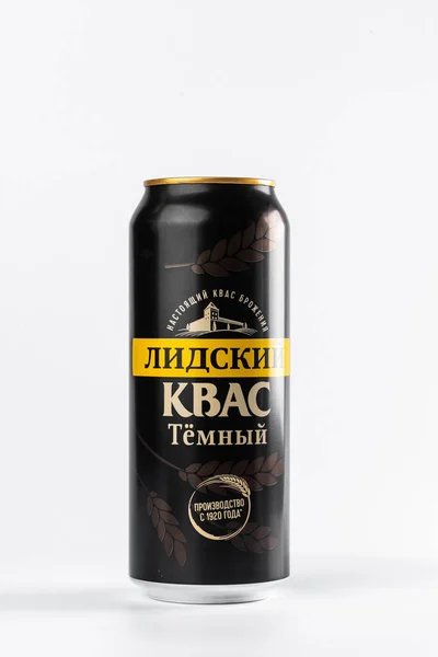 Aluminium Kvass Kan Isolerad Vit Bakgrund — Stockfoto