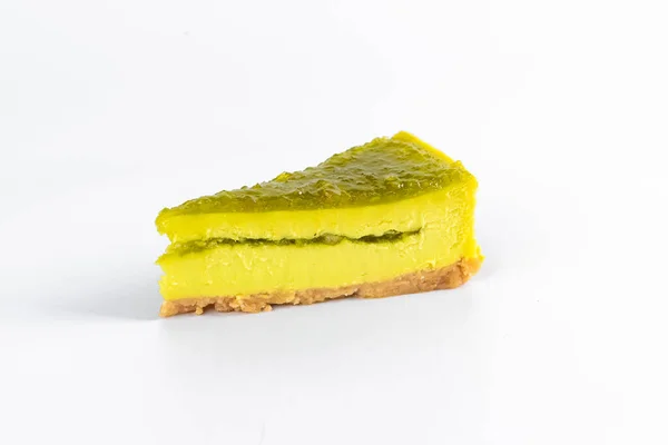 Kuchen Mit Frischkäse Auf Weißem Hintergrund — Stockfoto