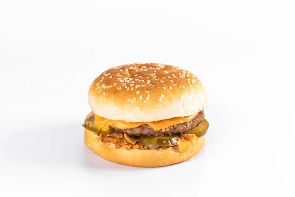 Hamburger Sur Fond Blanc — Photo