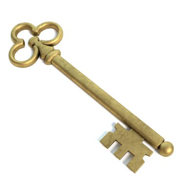 İskelet anahtar 3D çizimi