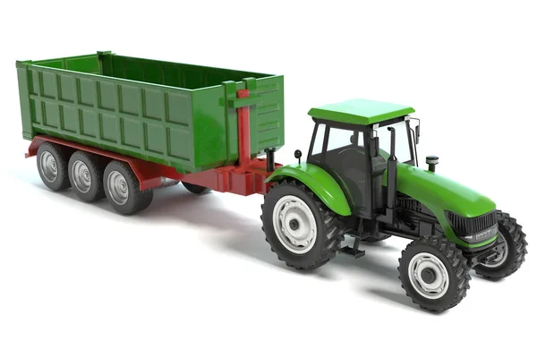 農業トラクターとトレーラーの イラストレーション — ストック写真