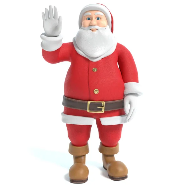 Illustrazione Babbo Natale Che Saluta — Foto Stock