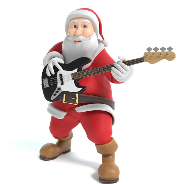 Illustration Santa Spela Basgitarr — Stockfoto