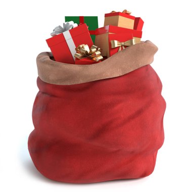 Bir Santa çantası 3D çizimi
