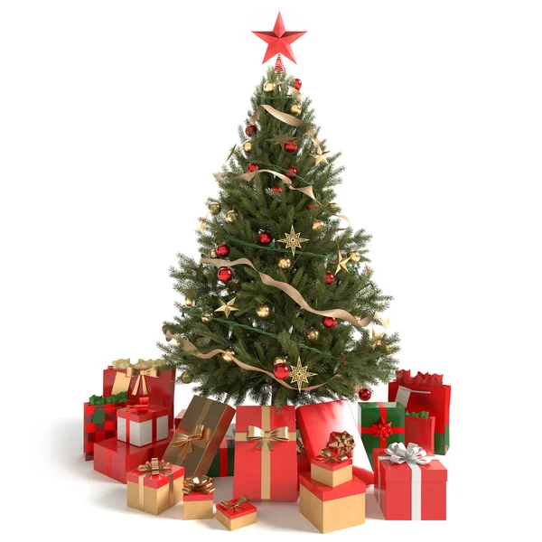 bir Noel ağacı 3D çizimi