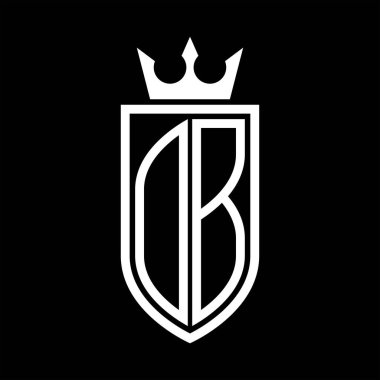 Taçlı, minimalist, zarif ve ince çizgili baş harflerin olduğu DB Vektör logosu.