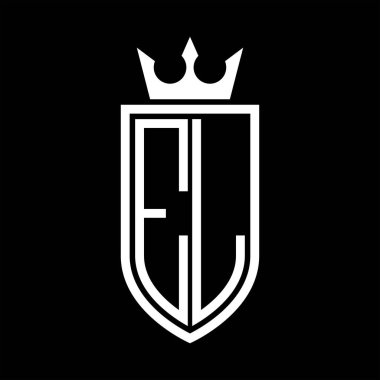 Baş harflerin baş harflerinin logosu. Taç ve minimalist, zarif ve ince çizgili.