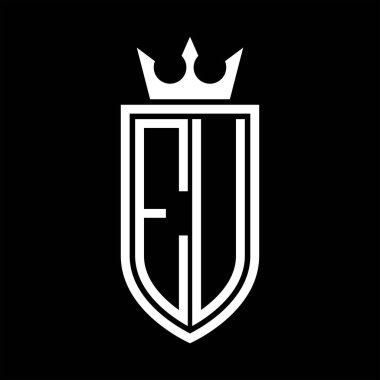 Taç ve minimalist, zarif ve ince hatlı baş harflerden oluşan AB Vektör logosu