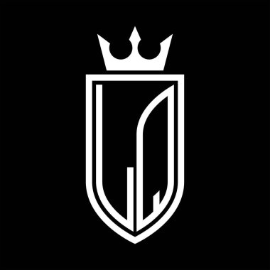 LQ vektör logosu, baş harflerin baş harfleri, taç ve minimalist, zarif stil, ince hatlı.