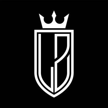 Taç ve minimalist, zarif ve ince çizgili baş harflerin olduğu İz Vektörü logosu