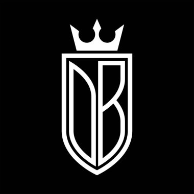 Taç ve minimalist, zarif ve ince hatlı baş harflerin olduğu OB Vektör logosu.