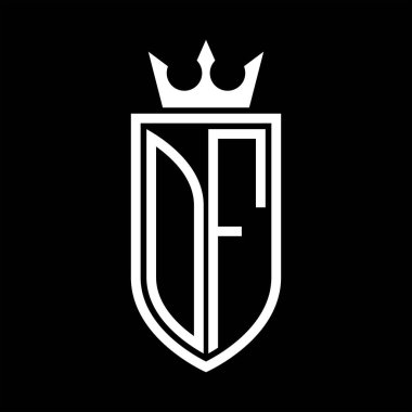 Taç ve minimalist, zarif ve ince çizgili baş harflerin logosu.