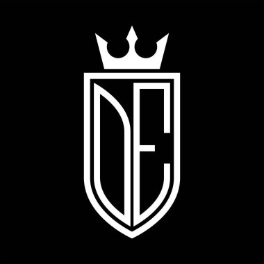 Taç ve minimalist, zarif ve ince çizgili baş harflerin logosu.