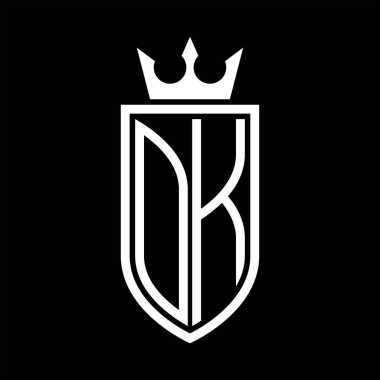 Taçlı ve minimalist, zarif ve ince çizgili baş harflerin baş harflerinin logosu