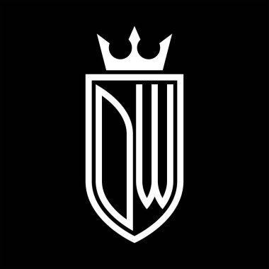 Taçlı, minimalist, zarif ve ince çizgili baş harflerin olduğu vektör logosu.