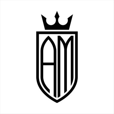 Baş harflerin simge logosu. Taç ve minimalist, zarif, ince çizgili.