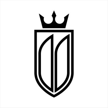 Taçlı ve minimalist, zarif, ince hatlı baş harflerin logosu