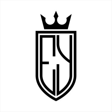 Taç ve minimalist, zarif ve ince hatlı baş harflerin logosu.