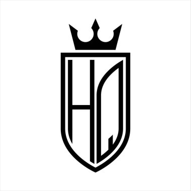 Taç ve minimalist, zarif tarzda, ince hatlı baş harflerin baş harfleri olan vektör logosu.