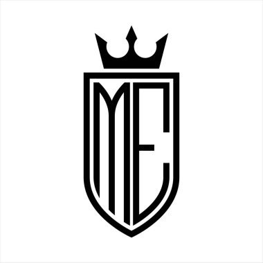 Baş harflerin simge logosu. Taç ve minimalist, zarif, ince çizgili.