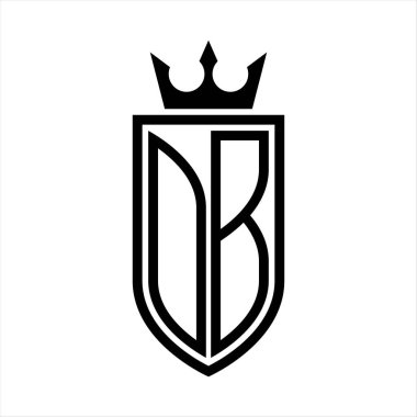 Taç ve minimalist, zarif ve ince hatlı baş harflerin olduğu OB Vektör logosu.