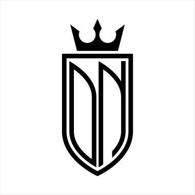 Taç ve minimalist, zarif ve ince hatlı baş harflerin logosu