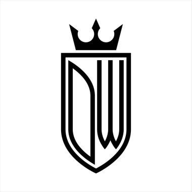 Taçlı, minimalist, zarif ve ince çizgili baş harflerin olduğu vektör logosu.